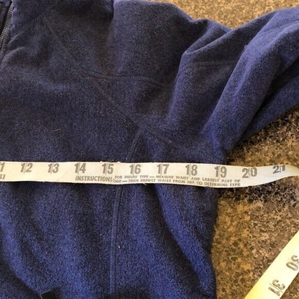 Nike ACG Blue Fleece Jacket Indigo Blue Full Zip & Zip Pockets Coat Medium - Picture 7 of 7